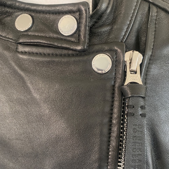 Black Leather Moto Style Jacket - Picture 2 of 11